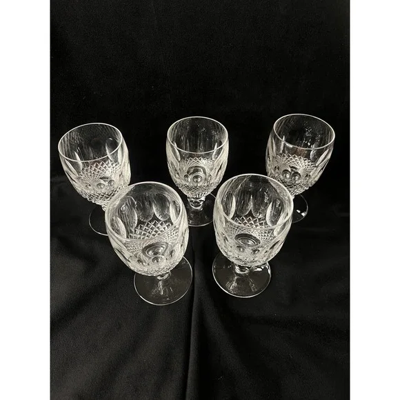 Set of 5 Vintage Waterford Crystal Colleen 4 3/4" Claret Wine Water Short Glass - Picture 2 of 8